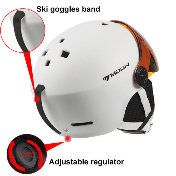 moon-high-quality-skiing-helmet-with-goggles-integrally-molded-pc-eps-ski-helmet-outdoor-sports-ski-snowboard-skateboard-helmets