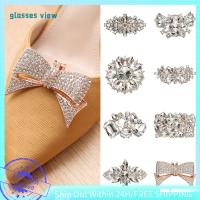 GLASSES VIEW 1PC อุปกรณ์เสริม Rhinestone เจ้าสาว ส้นสูง คลิปตกแต่งรองเท้า คลิปเงา หัวเข็มขัด แคลมป์สแควร์