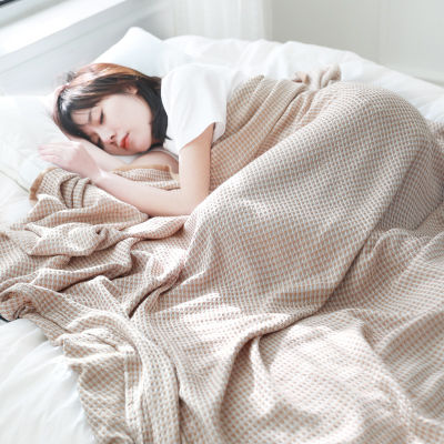 ญี่ปุ่นผ้าฝ้ายฤดูร้อนผ้าห่มสำหรับเตียงโซฟาผ้าขนหนูผู้หญิงห่อผ้าห่ม Nap S โยนรถสำนักงาน