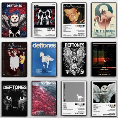 Deftones Singer โปสเตอร์เพลงปกอัลบั้มภาพวาดผ้าใบพิมพ์ Vintage Wall Art รูปภาพ Room Home Club Bar Decor