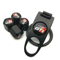 1 ชุด จุกลม 4 ชิ้น + พวงกุญแจ ฝาปิดที่เติมลม โตโยต้า จีอาร์ กาซู TOYOTA GR gazoo racing air cap car accessories