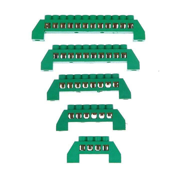 green-4-6-8-10-12-positions-terminal-block-connector-strip-brass-ground-neutral-bar-electrical-distribution-wire-screw-terminal