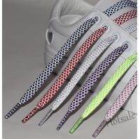 【hot sale】✇∏℗ D18 Reflective Flat Shoelaces Running Shoes Lace Adult Children Shoelaces Fluorescent Sneaker Buckle Metal Shoestrings Sports