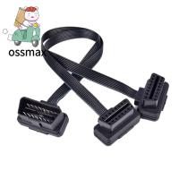 OSSMAX 30CM อุปกรณ์เสริมรถยนต์ OBD OBDII เป็นก๋วยเตี๋ยว16ขาซ็อกเก็ตแบน + บาง OBDII Y Splitter สแกนเนอร์สายต่อรถสายเคเบิลเครื่องอ่านโค้ดเชื่อมต่อ