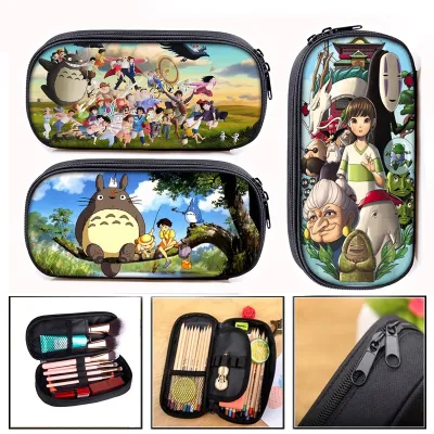 Cartoon Totoro / Spirited Away Cosmetic Case Pencil Bag Boys Girls School Bags Kids Pencil Box Children Stationary Bags