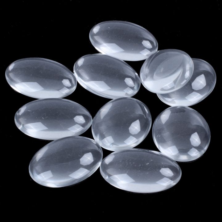 10pcs-oval-crystal-transparent-clear-glass-cabochon-dome-decor-30x40mm