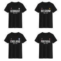 เสื้อครอปสายฝอ - ฟุตบอลโลกกาตาร์ 2022 เยอรมนี โปรตุเกส อังกฤษ เบลเยียม เสื้อยืดสําหรับผู้ชาย ผู้หญิS-5XL