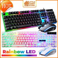 แป้นพิมพ์คอมพิวเตอร์ Keyboard Gaming LED เมาส์หรูหราบางไฟ LED แป้นพิมพ์ USB แบบมีสาย I Tetikus คีย์บอร์ดเกมคอมพิวเตอร์ส่วนบุคคลเดสก์ท็อป