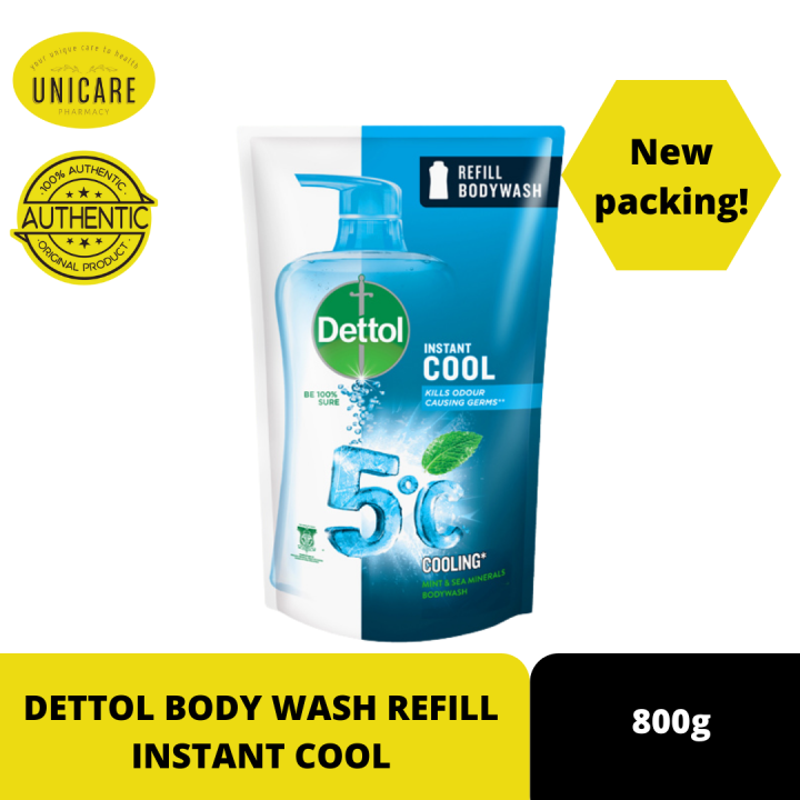 Dettol Instant Cool Body Wash (Refill Pack 750g) Lazada