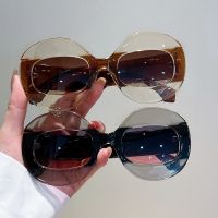 【hot】 Oversized Oval Personalized Fashion New In Sunglasses Men Shades Eyewear Luxury Brand Design Female Glasses