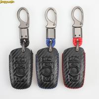 ✲ Jingyuqin 3 Colors Leather Carbon Remote Car Key Case Cover For BMW 520 525 f30 f10 F18 118i 320i 1 3 5 7 Series X3 X4 M3 M4 M5