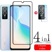 (Hulux electron) 4-In-1สำหรับ Vivo Y76 5กรัมแก้วสำหรับ Vivo Y76 5กรัมกระจก9H เต็มกาวป้องกันป้องกันหน้าจอสำหรับ Vivo Y76 5กรัมเลนส์แก้ว