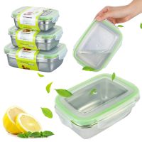 ♕☢✘ Household 304 Stainless Steel Refrigerator Food Grade Storage Food Storage Container Children Kids School Office Portable Bento