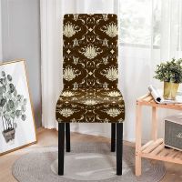 3D Print Elastic Chair Cover Retro Flower Spandex Chair Slipcover Strech Kitchen Stools Seat Covers Home Hotel Banquet Decor Sofa Covers  Slips