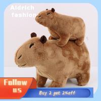 ALDRICH ตุ๊กตาคาปิบาร่าผ้ากำมะหยี่ขนยาว30ซม.,ตุ๊กตาสัตว์นุ่มนิ่มสีน้ำตาล