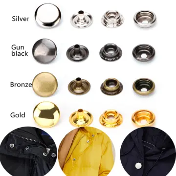 Round Metal Snaps Button For Leather Clothes Bags Snap Fastner Press Studs  Kit Tool Installer Silver Buttons 831/633/655/201/203