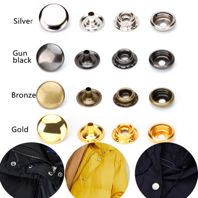 25 sets/bag 10/12.5/15/17/20mm Metal Snap Fastener Button 201tools+Round base Pres Stud Leather Bag Clothes Jacket Repair Rivet