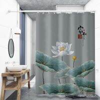 ! Stock Chinese-Style Bathroom Shower Curtain Set Punch-Free Bathroom Shower Curtain Water-Repellent Cloth Thickened Mil