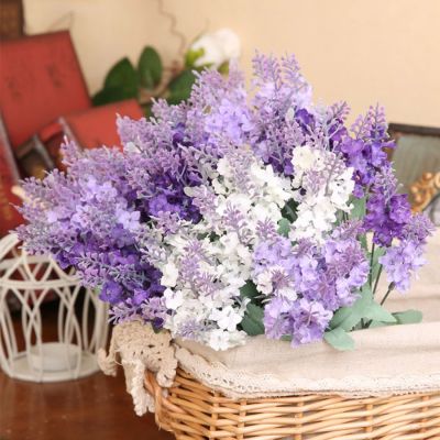 hot【cw】 10 Heads Silk Artificial Flowers Bouquet Plastic Fake for Wedding Decoration