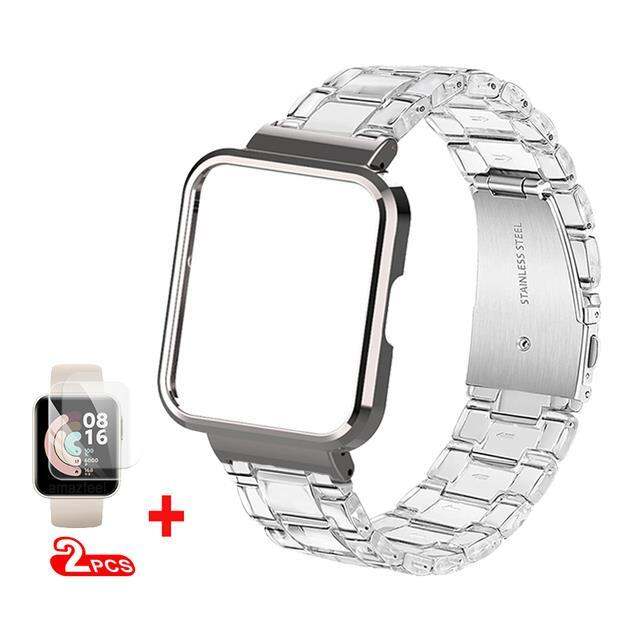 lz-clear-resin-strap-case-protector-for-xiaomi-redmi-watch-2-lite-watchband-for-mi-watch-2-lite-bracelet-metal-cover-bumper-frame