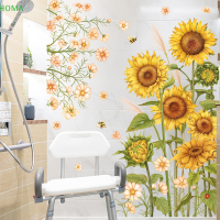 ?【Lowest price】HOMA สติกเกอร์ผนังทานตะวันขนาดใหญ่ตกแต่งกระจกโปสเตอร์ PVC Wall decals