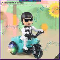 Tricycle &amp; Doll LED Light Music Sound Toddler Kids Toy Kids cartoon stunt music universal spinning three wheel electric car toy Stunt Action Desktop Decor Ornaments Free Standing Miniature Finger three wheel electric car