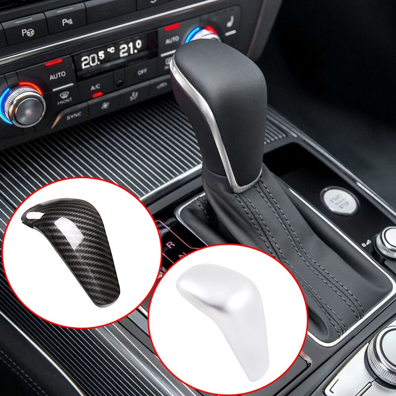 Carbon Fiber Gear Shift Knob Cover Sticker Head Trim for Audi A4 A5 A6 Q5 Q7 