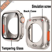 Nylon strap case For Apple Watch Case 44mm 45mm 41mm 40mm Tempered Glass Cover Change to Ultra For iWatch Series 8 7 SE 6 5 3