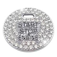 Cars One-Key Engine Start Stop Ignition Push Button Switch Cover Decorative Rhinestone Shiny Diamond Crystal Cover Car Parts excitement