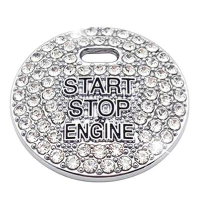Cars One-Key Engine Start Stop Ignition Push Button Switch Cover Decorative Rhinestone Shiny Diamond Crystal Cover Car Parts excitement