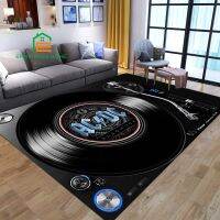 【cw】Music Rock Band Vinyl Record Player Cars for Bedroom Living Room Kitchen Floor Mats Home Decor Non-Slip Floor Rug 14 Sizes ！