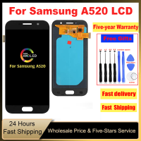 5.2ต้นฉบับ "จอ LCD สำหรับ SAMSUNG Galaxy AMOLED A5 2017 A520 A520F SM-A520F อะไหล่ทดแทนประกอบหน้าจอดิจิตอลสัมผัสหน้าจอ LCD