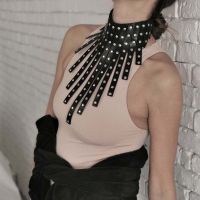 【HOT】▤㍿ New Goth Punk Leather Collar Choker Necklace Gothic Fashion Chocker Clothing Jewelry