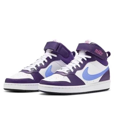 [HOT] Original✅ NK* Court- Borough- Mid 2 White Purple Grape Men And Women Basketball Shoes Couple Skateboard Shoes Casual Sports Shoes {Limited time offer}