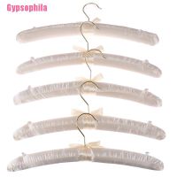 [Gypsophila] 5Pcs 38Cm White Satin Padded Top Hangers Clothes Coat Bridal