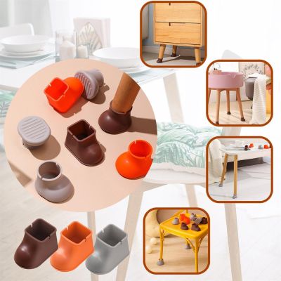 30mm Bottom Non Slip Furniture Foot Covers 4pcs Silicone Chair Leg Caps Table Feet Pads For Square Floor Protectors