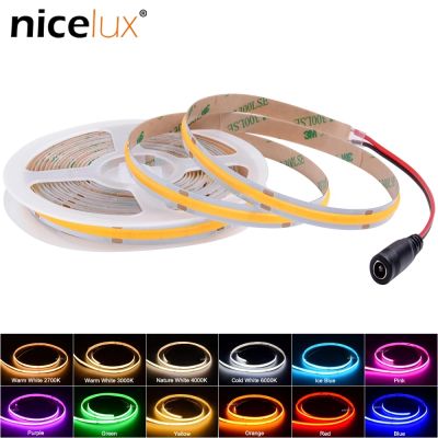 New COB LED Dimmable Strip Light 8mm 320 Leds High Density DC 12V 24V Flexible Strip Lights Tape Linear Ribbon 3000K 4000K 6000K