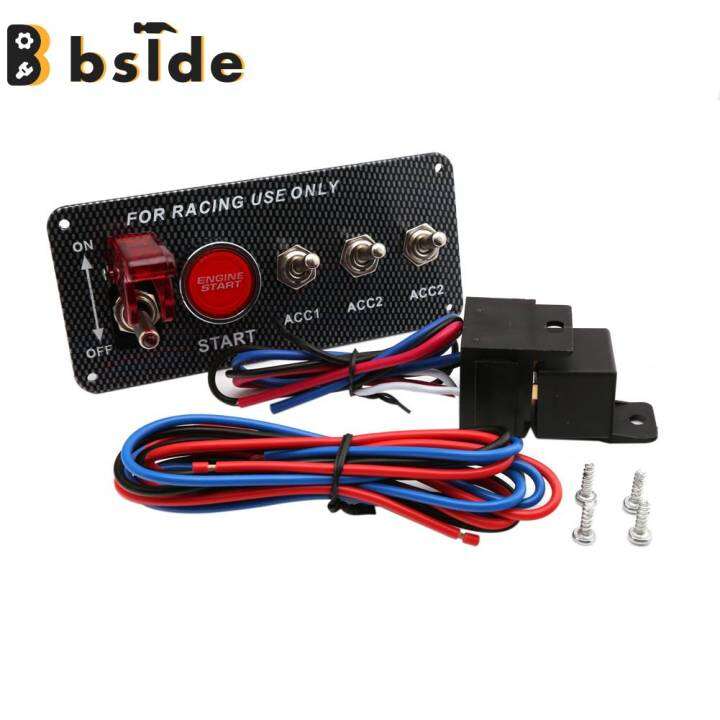 [Bside Tool Store] 12V Toggle Ignition Switch Panel Carbon Fiber Engine ...