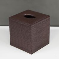 C&amp;C HOME Leather Tissue Box (small) (Dark Chocolate) กล่องทิชชู่ กล่องทิชชู่ในรถ ของตกแต่งบ้าน กล่องทิชชู่หนัง กล่องใส่กระดาษทิชชู่ กล่องเช็ดชู่