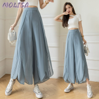 Molisa Fashion กระโปรง กระโปรงยีนส์ กระโปรงทรงเอ ทันสมัย ทันสมัย เท่ น่ารัก WGK2393FG7 39Z230927