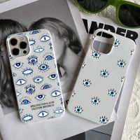 Casing Ponsel Cetak Mata Jahat Biru Mata Keberuntungan untuk iPhone 11 13 12 14 Pro Max X XS MAX XR SE 7 8 Plus Tas Sampul Tahan Benturan