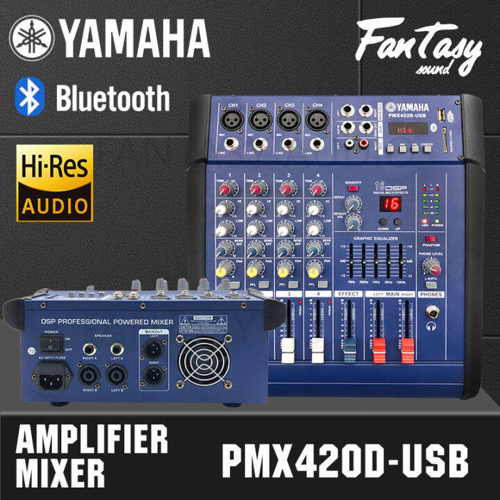 Yamaha Pmx402d-usb 4-channel Mixer Built-in Amplifier With Bluetooth 