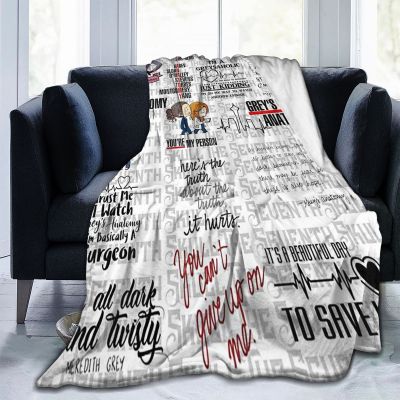 （in stock）TV series gray anatomy cute sofa blanket, wool printed cartoon, breathable, super warm, bed blanket, travel blanket（Can send pictures for customization）