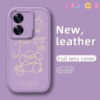 Jlingji เคสสำหรับ Realme C55 Realme Narzo เคส N55แฟชั่นลายกระต่ายบางดีไซน์ใหม่นุ่มหนังซิลิกาเคสโทรศัพท์เจลกล้องฝาปิดเลนส์เต็มเคสกันกระแทกกันกระแทก