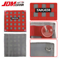 Takata ตาข่ายหน้าต่างที่บังแดดรถขนาด34*34ซม. ตัวป้องกันตาข่ายอเนกประสงค์ที่คลุมใสอุปกรณ์แต่งภายนอกรถตกแต่งตาข่ายเพื่อความปลอดภัยประตูแก้วรถยนต์