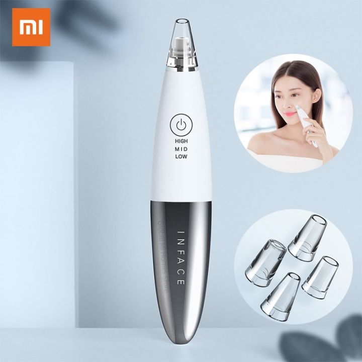 [ส่งฟรี] เครื่องดูดสิวเสี้ยน Xiaomi Mijia InFace Blackhead Vacuum Suction Dermabrasion Removal Scar Acne Pore Peeling Face Clean Facial Skin Care Beauty Tool