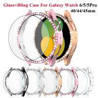 B Ling กรณีและป้องกันหน้าจอสำหรับ Samsung Galaxy Watch 5 40มิลลิเมตร44มิลลิเมตร PC เพชรกันชนปกนาฬิกากันน้ำ5 Pro กรณี45มิลลิเมตร