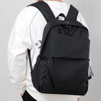 QianXing Shop Simple Backpack Leisure Solid Color Backpack Business Commuting Computer Bag Middle School Schoolbag