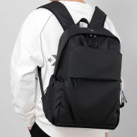 Woodrowo I.j Shop  Simple Backpack Leisure Solid Color Backpack Business Commuting Computer Bag Middle School Schoolbag