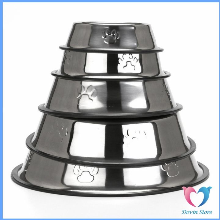 dovin-ชามอาหารสัตว์เลี้ยง-ชามอาหารสแตนเลส-ชามหมา-ชามหมา-ชามแมว-stainless-steel-pet-bowl